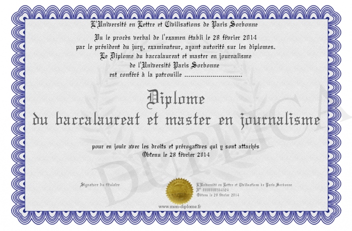 diplome universitaire journalisme